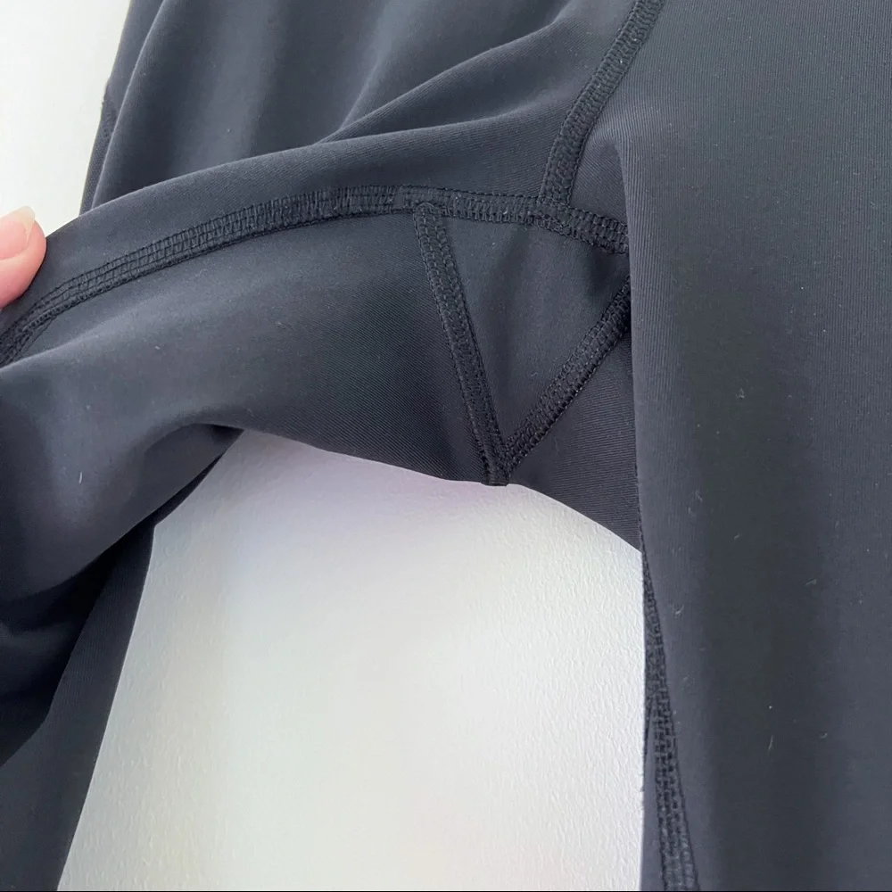 lululemon | black leggings with mesh side detail and knit ribbed ankle cuff 4 - Picture 6 of 7
